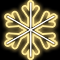 Снежинка из неона «Метеор» (60х60см, IP67, с эффектом бегущих огней, уличная) теплый белый